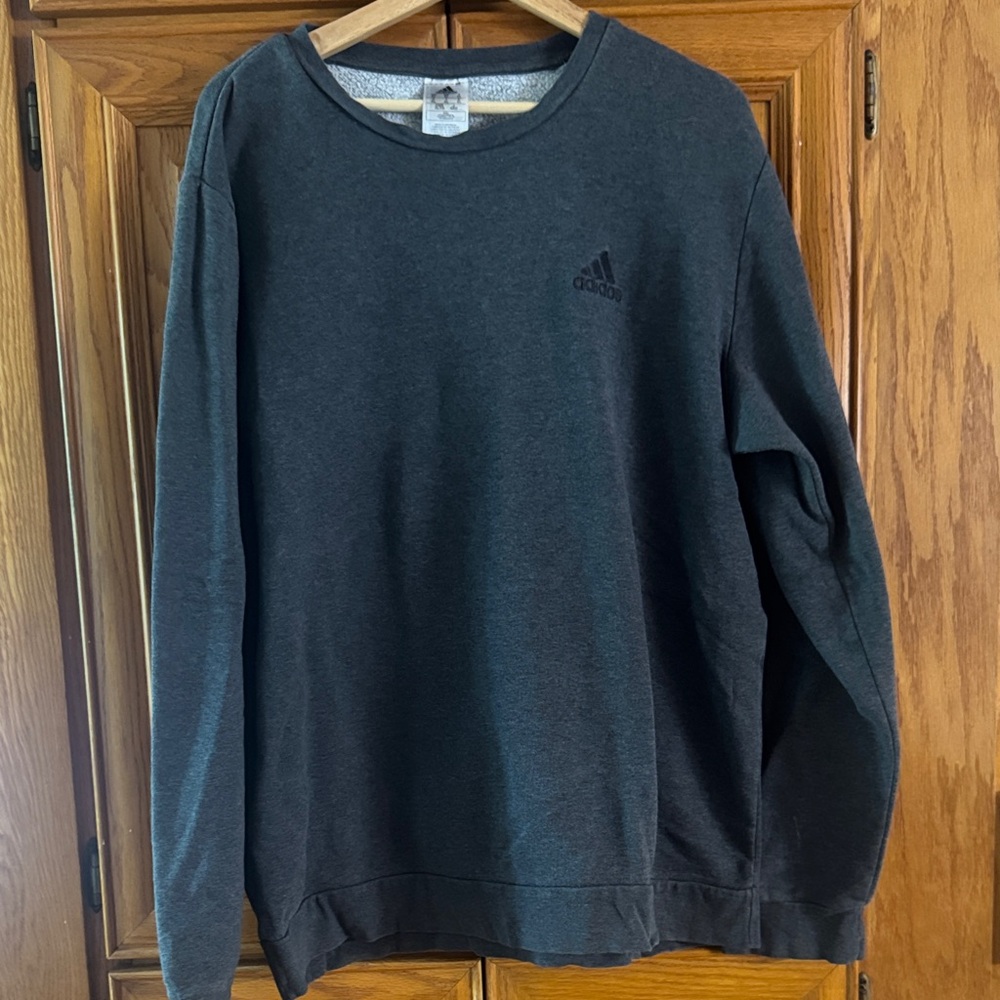 Adidas Men's Charcoal Crewneck Sweater
